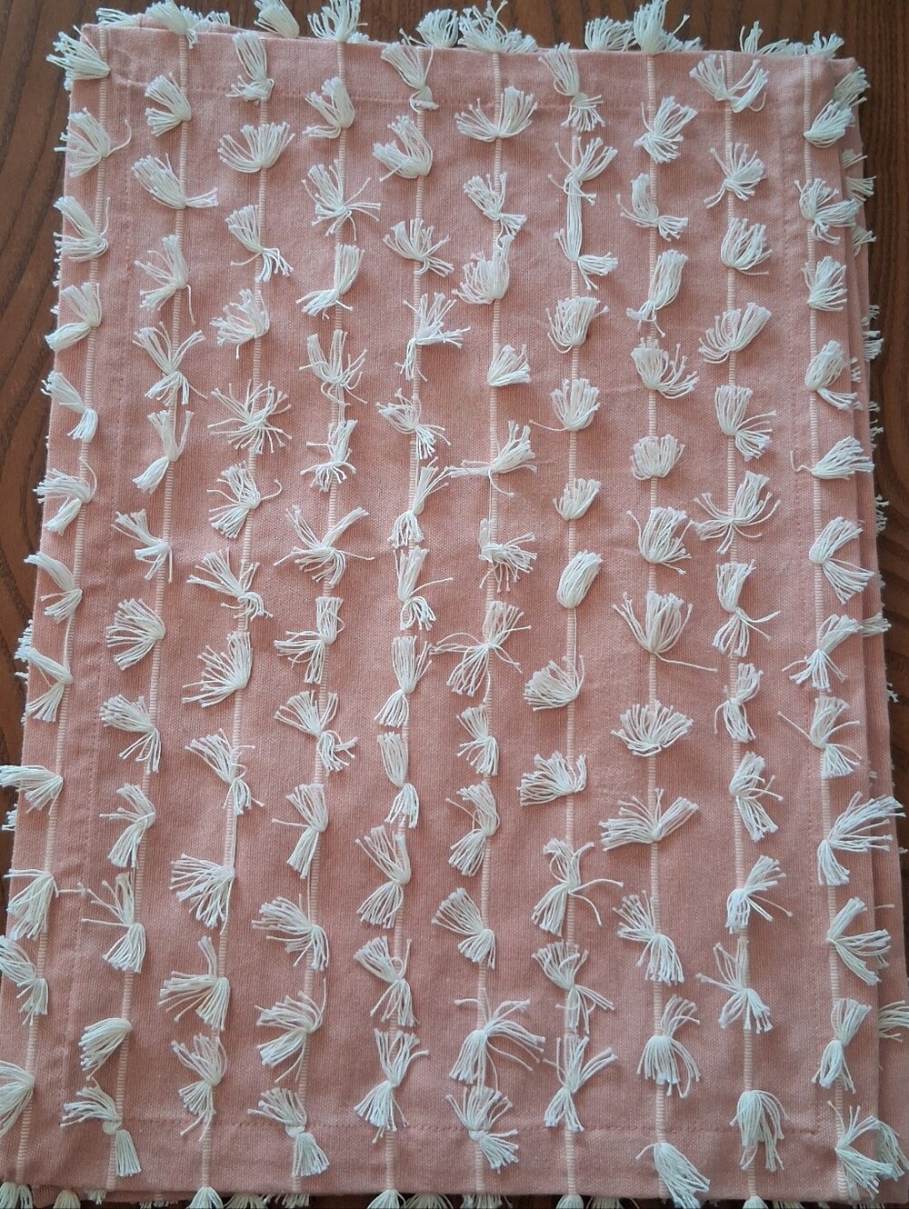 Set Of 3 Hobby Lobby Peach & Cream Cloth Placemats